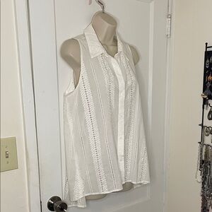 Vince Camuto Ivory Lace Detail Blouse